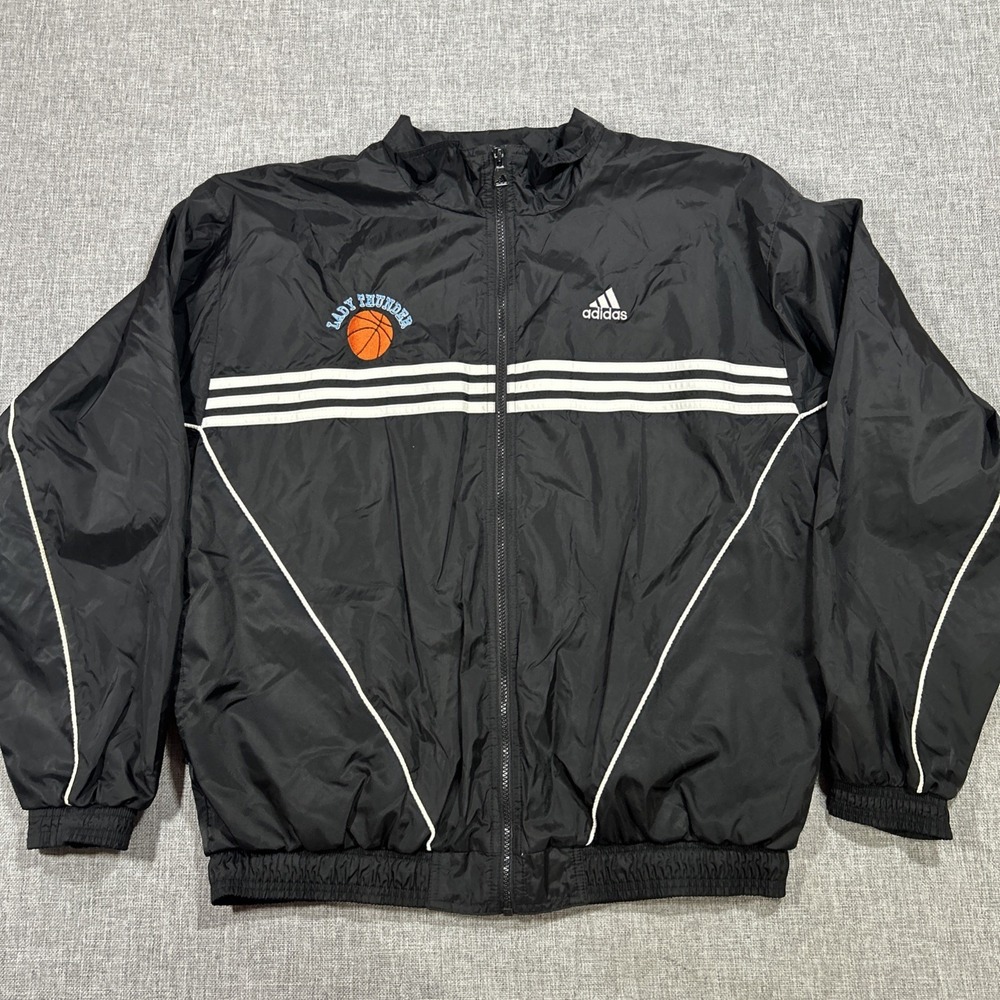 Vintage Adidas Jacket Size L Lady Thunder Basketball Warm Up 90s Windbreaker